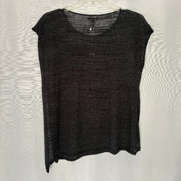 New EILEEN FISHER Sheer Sparkled Slub Knit Lagenlook Tunic Top - Picture 1 of 6